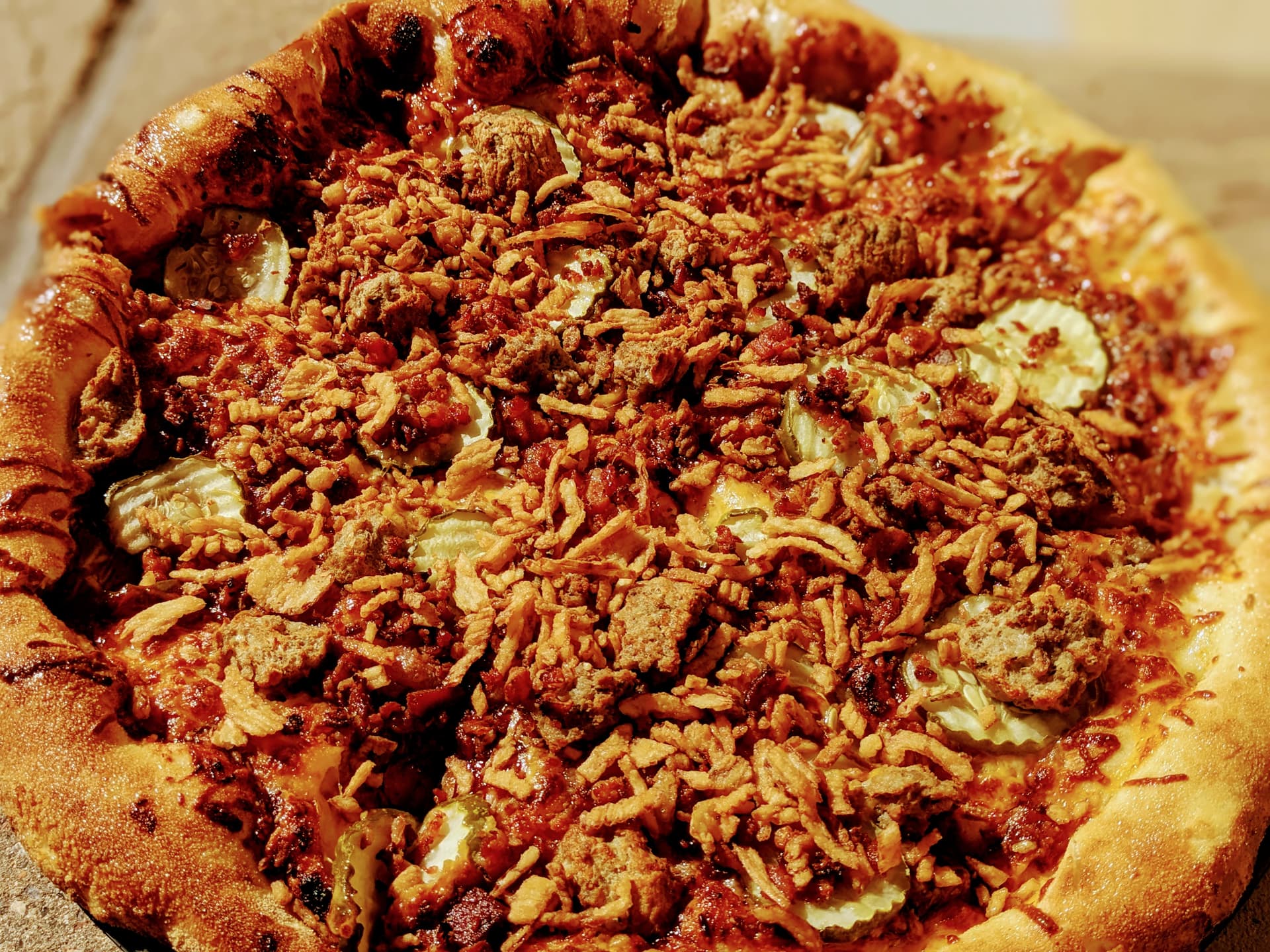 Jack's Summer BBQ — brick-oven artisan pizza at Snowpack Pizzeria, Conifer Colorado